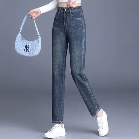 哈伦牛仔裤女春秋2023年新款宽松设计感潮ins炸街高腰老爹直筒裤图片