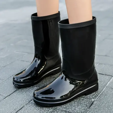 2023新款时尚雨靴网红爆款防滑水鞋女款中筒防水成人雨鞋耐磨胶鞋商品大图