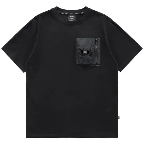 VIP夏季黑色短袖T恤男机能多口袋纯棉打底衫潮牌ins宽松半袖体恤商品大图