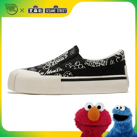 feiyue/飞跃×芝麻街联名帆布鞋女2023春夏新款一脚蹬潮流板鞋896商品大图