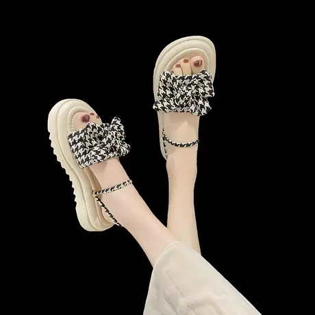 两穿凉鞋女夏季小香风平底百搭凉拖鞋软底舒适孕妇鞋2023新款休闲商品大图