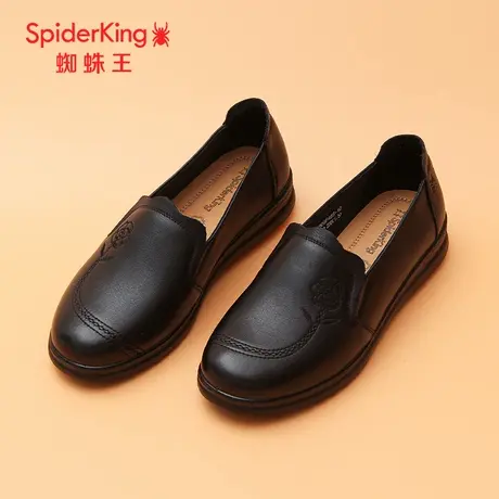 SPIDER KING/蜘蛛王正品女乐福鞋2025秋新款真皮老人单鞋舒适软底图片