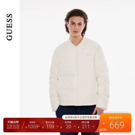 GUESS男女同款时尚百搭棒球领绗缝羽绒服-MO4W9894商品大图
