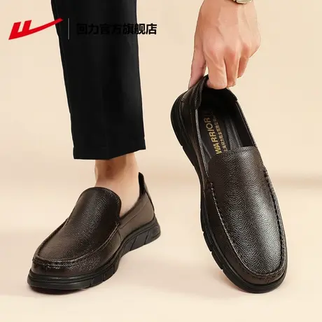 回力官方旗舰店真皮男士皮鞋2025新款春秋软底休闲商务正装皮鞋男商品大图