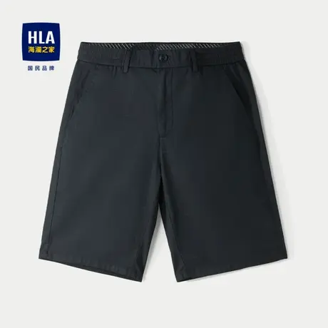 HLA/海澜之家运动风休闲中裤春夏松紧腰宽松透气简约直筒五分裤男商品大图