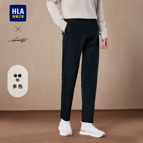 HLA/海澜之家轻商务时尚系列休闲裤25春季新款通勤绣花直筒裤子男商品大图