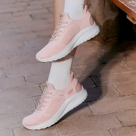 闪穿鞋Skechers斯凯奇女一脚蹬健步鞋厚底增高网面透气休闲运动鞋商品大图