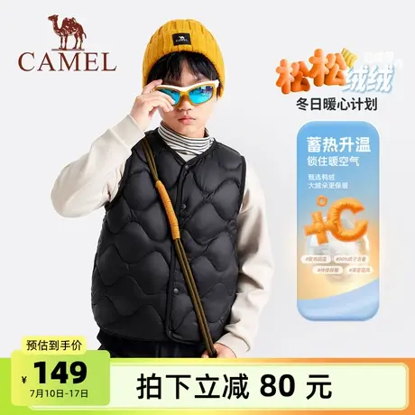 小骆驼儿童羽绒马甲2025新款保暖轻薄短款背心男女童羽绒马夹外套图片