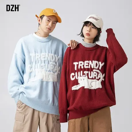 情侣毛衣秋冬款高级感休闲长袖上衣宽松男装2023新款情侣装针织衫商品大图