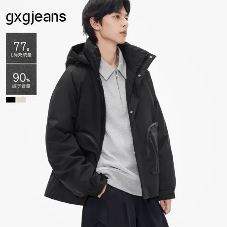 gxg.jeans男装 多色口袋设计工装风短款羽绒服轻薄外套男25冬新品商品大图