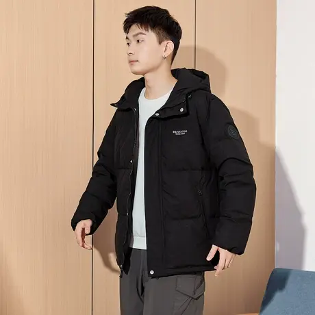 唐狮冬季新款羽绒服男连帽短款面包服加厚保暖港风青少年外套TD商品大图