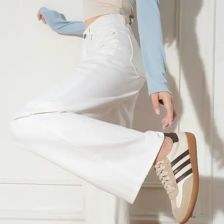 唐狮秋季阔腿牛仔裤女春秋新款小个子时尚百搭白色今年流行爆款TU商品大图