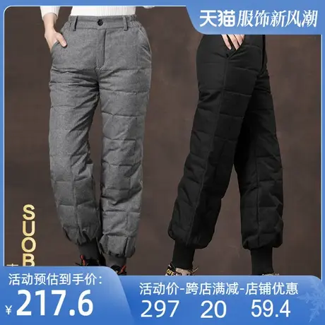 外穿保暖羽绒裤女高腰加厚显瘦修身百搭白鸭绒灯笼裤羽绒棉裤冬装图片