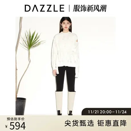 DAZZLE迪士尼米奇系列 地素奥莱春季系袖提花针织衫女商品大图