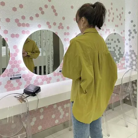 别致弧形白色长袖衬衫女春复古港风设计感小众不规则衬衣上衣女装图片