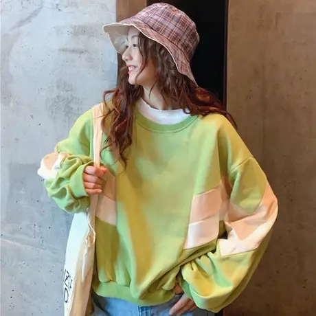 waitmore卫衣女春秋薄款潮ins宽松韩版学生bf慵懒风cec开学季外套商品大图