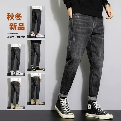 高级感男裤子2024年新款休闲牛仔裤男士直筒宽松春秋款春季秋冬款商品大图