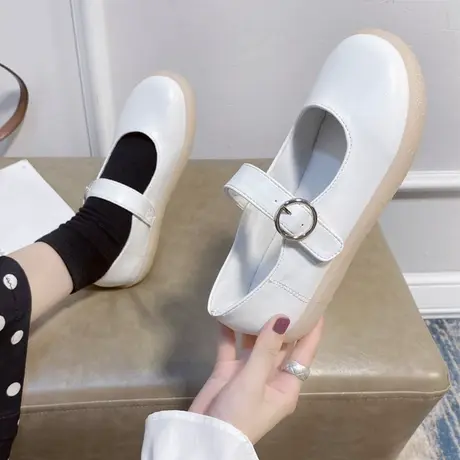 护士小白鞋女春秋软底医护工作鞋透气不累脚平底玛丽珍鞋jk学院风商品大图