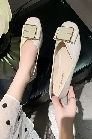 平底单鞋女2023新款夏季法式气质低跟方头一脚蹬瓢鞋浅口四季鞋子商品大图