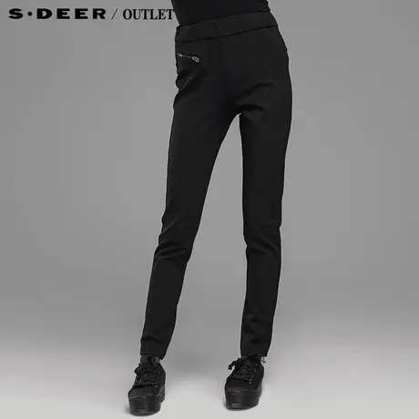 【独家首发】sdeer圣迪奥女冬装修身休闲裤长裤打底裤4880800商品大图