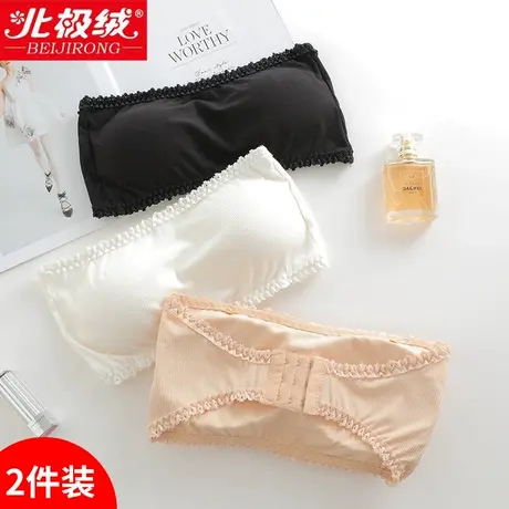 夏季抹胸女内衣防走光聚拢裹胸式打底吊带小背心文胸露肩带胸垫商品大图