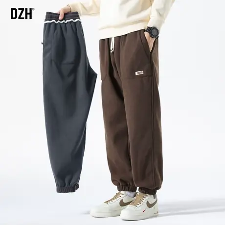 男士焦糖色裤子灯芯绒男裤秋冬款2024新款加绒裤男冬季加绒运动裤商品大图