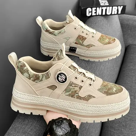 帆布男鞋2024新款春季百搭休闲小众原创板鞋运动厚底增高布鞋潮鞋图片