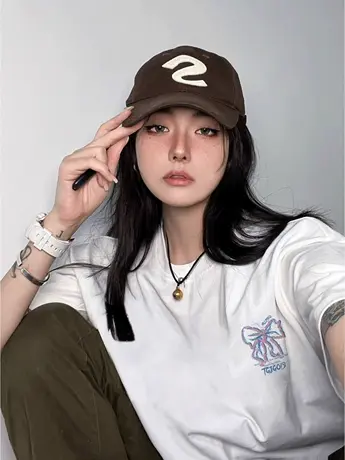 纯棉正肩短袖t恤女夏季大码宽松韩系半袖潮牌ins设计感小众上衣服图片