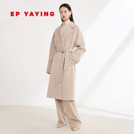 [回弹大衣]EP雅莹女装 美利奴羊毛老钱风毛呢大衣 2023秋冬8502B商品大图