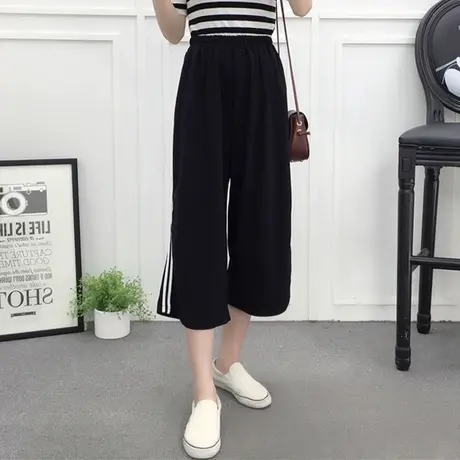 【换购10】阔腿裤女九分裤春夏新款韩版运动高腰休闲直筒宽松裤子图片