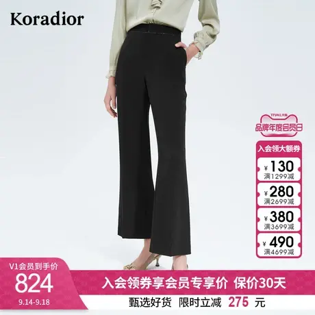 珂莱蒂尔气质休闲裤裤子长裤西装裤女新款西裤黑色百搭通勤高腰裤商品大图
