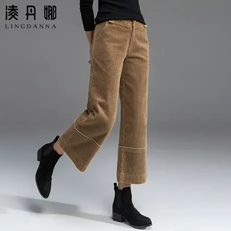 八分直筒裤女秋冬女裤2023新款小个子灯芯绒裤子阔腿裤九分条绒裤图片