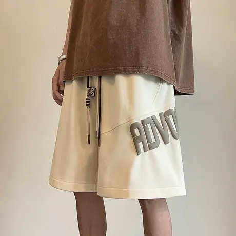 oversize高街卡其色休闲短裤男潮牌运动美式篮球5五分裤子夏薄款商品大图