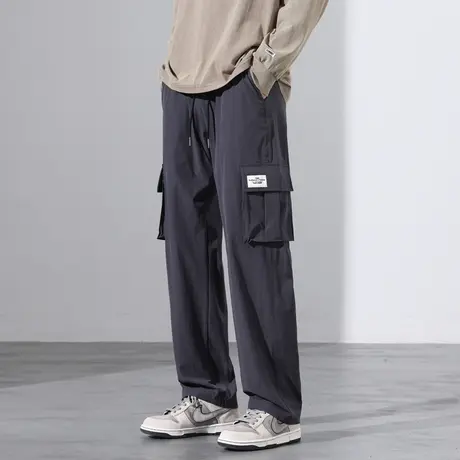 美式复古裤子工装裤男款秋款2023新款宽松直筒高街潮牌男生休闲裤商品大图