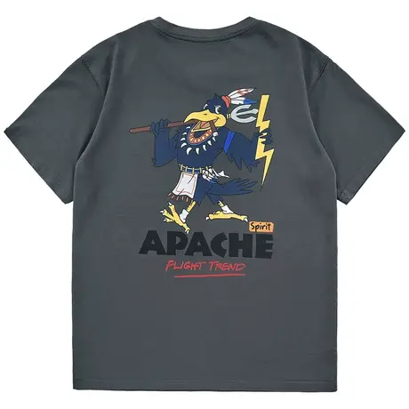 VIP夏季短袖t恤2023年新款卡通印花宽松情侣T复古刺绣潮流体恤衫商品大图