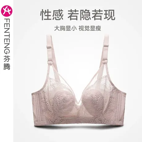 芬腾大胸显小内衣女薄款夏季无钢圈大码聚拢收副乳防下垂文胸胸罩图片
