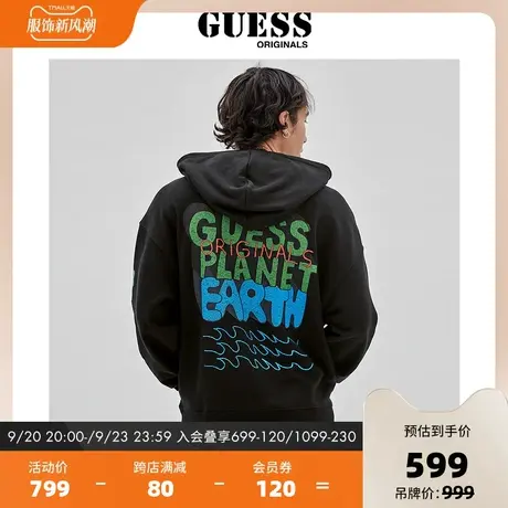 GUESSOriginals 23新地球日系列男士连帽套头卫衣-M3GQ25KBQO2图片