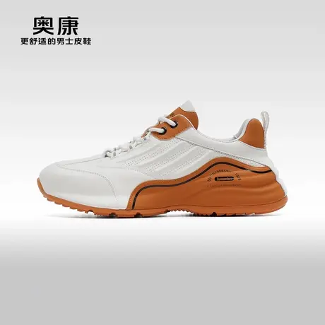 【门店发货】Aokang奥康秋季新款时尚休闲鞋男拼接耐磨鞋商品大图