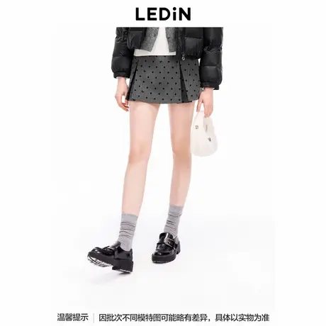 【商场同款】乐町波点蝴蝶结短裙冬季新款A字半身裙C1GEE4362图片