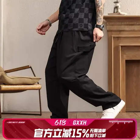 GxxH潮牌大码男装加肥加大男士休闲裤宽松显瘦纯色直筒裤子200斤商品大图