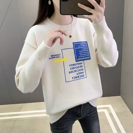 女士毛衣秋冬加厚针织打底衫2023年新款秋装韩版宽松内搭女毛衣冬图片