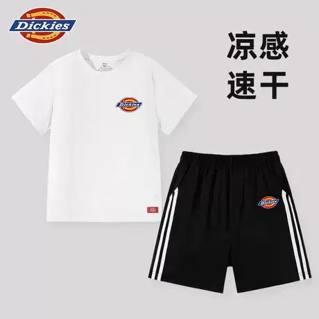 Dickies童装男童套装儿童美式运动短袖t恤男孩速干运动两件套薄A商品大图