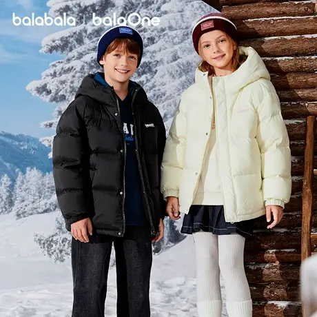 巴拉巴拉balaOne童装儿童羽绒服男女童2025冬外套上衣温暖面包服图片