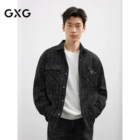 【小香风】GXG男装复古格子外套长袖夹克25年秋新款#G25D213108图片