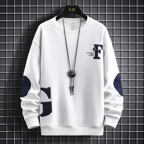 春秋季圆领卫衣男孩潮12-15岁初中学生13打底衫14大童秋装长袖t恤商品大图