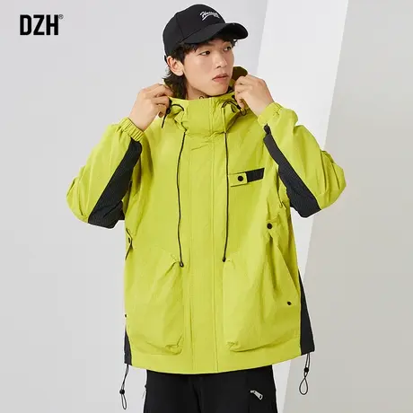 男士撞色冲锋衣潮牌男春秋男款休闲男装2023新款拼接上衣工装夹克商品大图