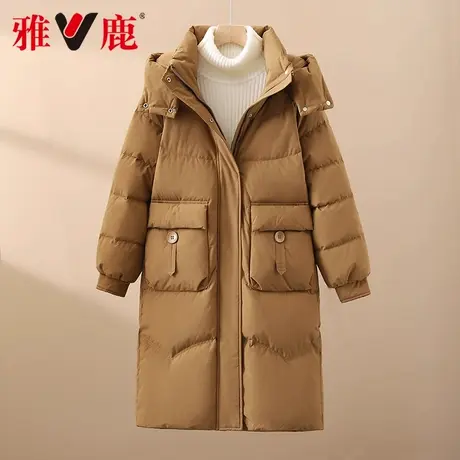 雅鹿官方正品中长款羽绒服韩版新款宽松有帽休闲保暖外套好看防寒商品大图