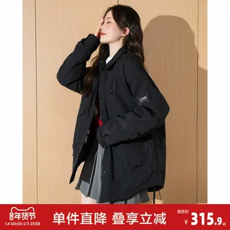 唐狮2026冬季新款女士短款棉衣外套翻领休闲风工装简约保暖棉衣图片