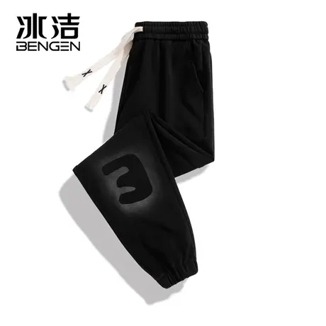 冰洁休闲裤男2023秋冬季新款宽松垂坠感慵懒简约百搭束脚裤长裤KP商品大图