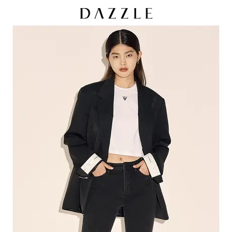 【七七酱专享】刘雯同款DAZZLE地素奥莱 春季设计感宽肩西装外套图片